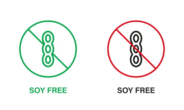 Icono Línea Libre Soja Soy Stop Sign Símbolo Prohibido Soja — Vector de stock