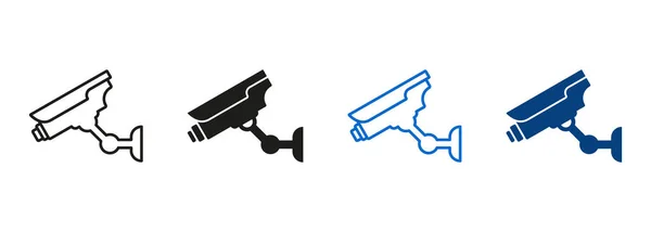 Камеры Наблюдения Электронная Система Наблюдения Контроль Уличного Оборудования Security Video — стоковый вектор