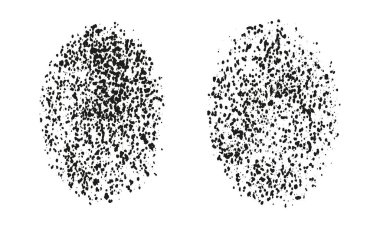 Gürültü, sprey dokusu. Beyaz Arkaplanda Siyah Kuku Dairesi. Çember Grainy Efekti, Noktalı. Retro Soyut Tasarım Elemanı. İzole Vektör İllüstrasyonu.