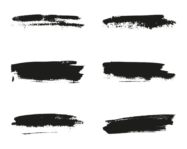 Колекція Акварельних Сплетінь Brushstroke Чорний Набір Пензлів Брудні Смужки Пензля — стоковий вектор