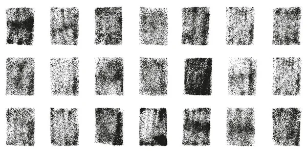 Conjunto Rectángulos Grunge Colección Tinta Pincel Mancha Desordenada Textura Pincel — Archivo Imágenes Vectoriales