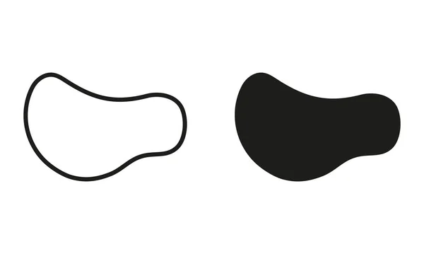 Szabálytalan Folyadéktervezési Forma Kavicsgyűjtemény Random Shape Organic Blob Line Silhouette — Stock Vector