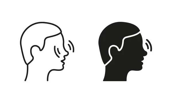 Runny Nose Line Silhouette Icon Set Dolore Naso Prurito Infiammazione — Vettoriale Stock