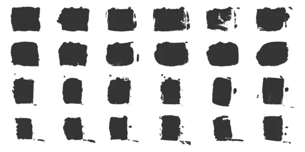 Borstel Grunge Vierkante Vorm Zwarte Sjabloon Achtergrond Collectie Inkt Rechthoek — Stockvector