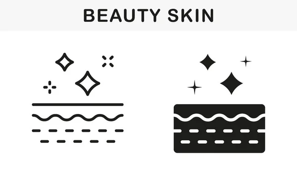 Egészséges Friss Bőr Piktogram Arc Skincare Arc Higiéniai Szimbólum Gyűjtemény — Stock Vector