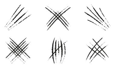Pençe Tırmık Seti, Vahşi Canavar Mark. Grunge Doku Kesme Koleksiyonu. Hayvan Saldırısı İzi. Ayı Çivisi. Kaplan ya da Kedi Pençesi. Soyut Tasarım Elementi. Korkunç bir yırtılma. İzole Vektör İllüstrasyonu.