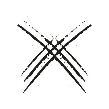 Hayvan Pençesi Tırmığı. Black Slash Simgesi. Vahşi Canavar Paw Scribble Yolu. Grunge Doku. Kaplan, Ayı, Kedi Kazıması Haç şeklinde. Korkunç çivi izi. Soyut Tasarım Elementi. İzole Vektör İllüstrasyonu.