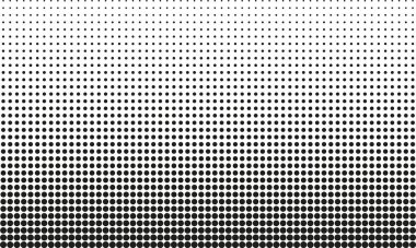 Yuvarlak Nokta Elementleriyle Geometrik YarıTonlama Arkaplanı. İzole Vektör İllüstrasyonu.