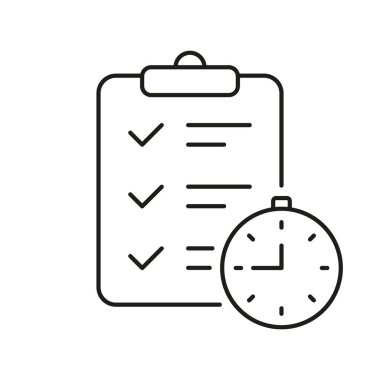 Zaman Yönetimi ve Dengelenmiş Rutin Taslak Simgesi, Organize Programla Sağlıklı Yaşam Tarzı. İzole Vektör İllüstrasyonu.