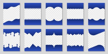 Soyut Eğri Çizgileri, Web Sayfası için Dalga Çerçevesi. Ayrı şekiller seti. Uygulama, pankart ya da posterler için şablon başlığı. İzole Vektör İllüstrasyonu.