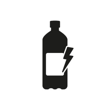 Energy Drink Bottle Silhouette Icon. Energize Beverage Increase Vitality and Alertness Glyph Pictogram. Isolated Vector Illustration. clipart