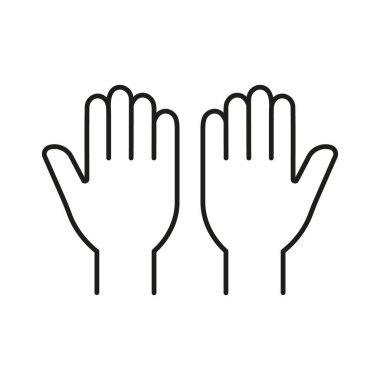 İki Yükseltilmiş Eller Çizgisi Simgesi. Kutlama, Başarı ve Alkış Hareketi Özet Sembolü. Çak bir beşlik, anlaşma ve destek sunumu. Düzenlenebilir Vuruş. İzole Vektör İllüstrasyonu.