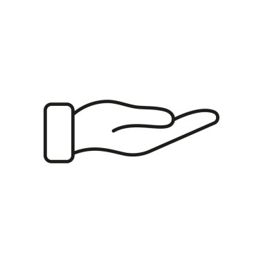 Açık El Hareketi Hattı Simgesi. Sunmak, almak ve sembol vermek için geldim. Destek, Yardım ve Destek Sunumu. Düzenlenebilir Vuruş. İzole Vektör İllüstrasyonu.