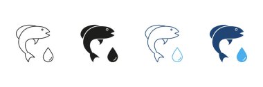 Omega 3 Balık Yağı Hattı ve Siluet Simgesi Seti. Sağlıklı gıda ve besin takviyesi. Beslenme ve Sağlık. Düzenlenebilir Vuruş. İzole Vektör İllüstrasyonu.