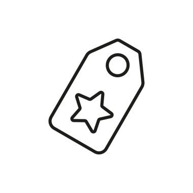 Yıldız Hattı Simgesi Etiketi. Özel Teklif, Kaliteli Kalite ve Özet Ürün Sembolü. Pazarlama ve tanıtım. Düzenlenebilir Vuruş. İzole Vektör İllüstrasyonu.