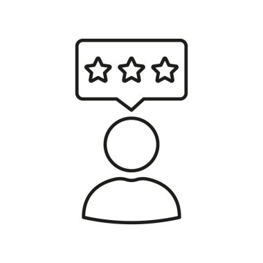 Stars Satır Simgesi Kullanıcı Denetimi. Müşteri Geribildirimi ve Derecelendirme Sembolü. Kalite Değerlendirme ve Memnuniyet Değerlendirmesi. Düzenlenebilir Vuruş. İzole Vektör İllüstrasyonu.