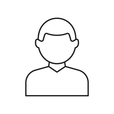 Erkek Avatar Profil Satır Simgesi. Kullanıcı Kimliği ve Çevrimiçi Varlık Özeti Sembolü. Kişisel Hesap Temsilcisi. Düzenlenebilir Vuruş. İzole Vektör İllüstrasyonu.