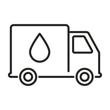 Petrol Teslimat Hattı Simgesi. Yakıt Taşımacılığı ve Dağıtım Ana Hattı Sembolü. Enerji Malzemeleri ve Lojistik. Düzenlenebilir Vuruş. İzole Vektör İllüstrasyonu.