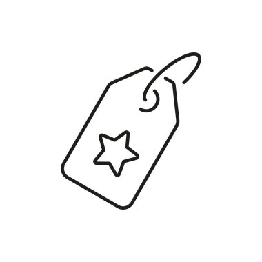 Yıldız Hattı Simgesi Etiketi. Özel Teklif, Terfi ve İndirim Sembolü. Perakende satış, satış etkinliği ve markalaşma kavramı. Düzenlenebilir Vuruş. İzole Vektör İllüstrasyonu.