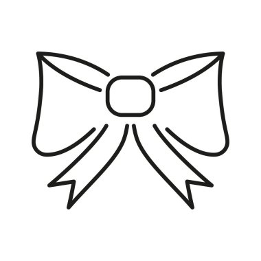 Papyon Hattı Simgesi. Moda Aksesuarı, Dekorasyon ve Hediye Paketi Sembolü. Zarif ve şık tasarım elementi. Düzenlenebilir Vuruş. İzole Vektör İllüstrasyonu.