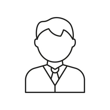 İş adamı Avatar Hattı Simgesi. Şirket Kimliği, Çalışan Profili ve Ağ Özeti Sembolü. İş adamı Simgesi. Düzenlenebilir Vuruş. İzole Vektör İllüstrasyonu.