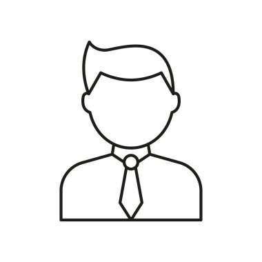 İş adamı Avatar Hattı Simgesi. Şirket Kimliği, Ofis İşçisi ve Çalışan Temsilcisi Sembolü. İş adamı Profili Çizimi. Düzenlenebilir Vuruş. İzole Vektör İllüstrasyonu.