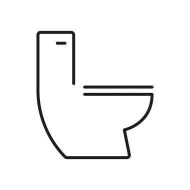 Tuvalet Hattı Simgesi. Banyo Tesisatı, Temizlik ve Hijyen Taslak Sembolü. Tuvalet Malzemeleri, Tesisat ve Temizlik Konsepti. Düzenlenebilir Vuruş. İzole Vektör İllüstrasyonu.