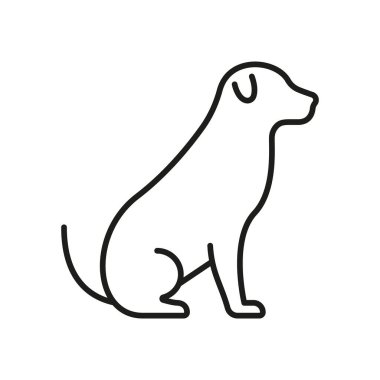 Köpek Hattı Simgesi. Hayvan Anahatları Sembolü. Köpek Dostu, Sadakat ve Ev Hayvanları. Düzenlenebilir Vuruş. İzole Vektör İllüstrasyonu.