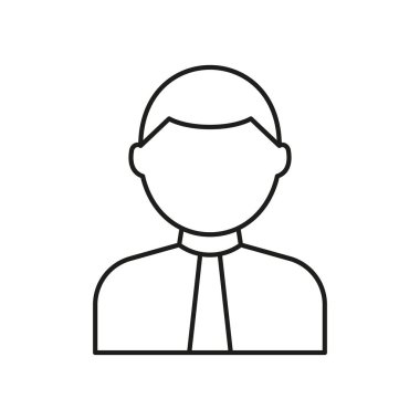 İş adamı Avatar Hattı Simgesi. Şirket Kimliği, Çalışan Profili ve Kullanıcı Temsili Sembolü. Düzenlenebilir Vuruş. İzole Vektör İllüstrasyonu.