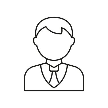 İş adamı Avatar Hattı Simgesi. Şirket Kimliği ve Ofis İşçisi Taslak Sembolü. Çalışan Temsilcisi ve Ağı. Düzenlenebilir Vuruş. İzole Vektör İllüstrasyonu.