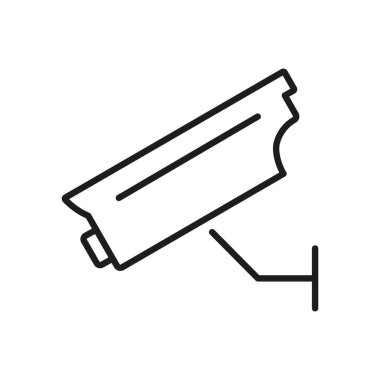 Kamera Hattı Simgesi. Güvenlik Monitörü ve CCTV Gözetleme Merkezi Sembolü. Ev ve iş güvenliği. Düzenlenebilir Vuruş. İzole Vektör İllüstrasyonu.