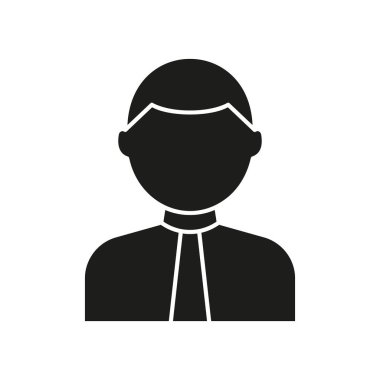 Erkek Ofis İşçisi Avatar Katı Simge. İşletme Profesyoneli, Şirket Çalışanı ve İş yeri Temsilcisi Siluet Sembolü. Resmi İş Kıyafeti. İzole Vektör İllüstrasyonu.