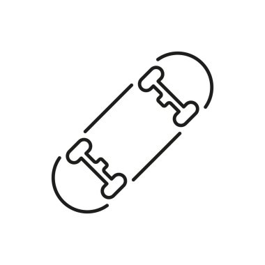 Kaykay Hattı Simgesi. Kaykay, Ekstrem Spor ve Açık Hava Eylem Ana Hattı Sembolü. Gençlik Kültürü ve Eğlence. Düzenlenebilir Vuruş. İzole Vektör İllüstrasyonu.