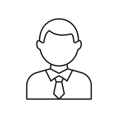 İş adamı Avatar Hattı Simgesi. Kurumsal Kimlik, Büro İşçisi ve İdari Temsil Sembolü. Düzenlenebilir Vuruş. İzole Vektör İllüstrasyonu.