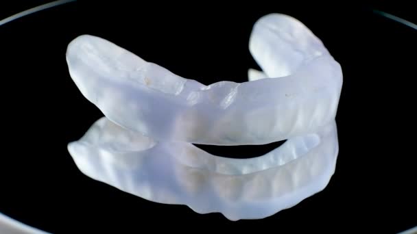 Dental Mouthguard Splint Treatment Dysfunction Temporomandibular Joints Bruxism Malocclusion Relax — Stok video