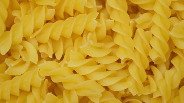 Fusilli Pasta Durum Wheat Form Spirals Whirl Top View — Stock Video