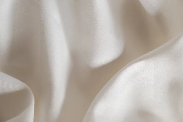 Abstract Beige Fabric Background Satin Stripe Texture Wavy Folds Elegant — Stockfoto