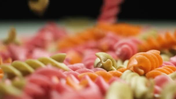 Gluténmentes Rizs Zöldségtészta Tetőtől Talpig Öntve Rizslisztből Selerából Sárgarépából Paradicsomból — Stock videók