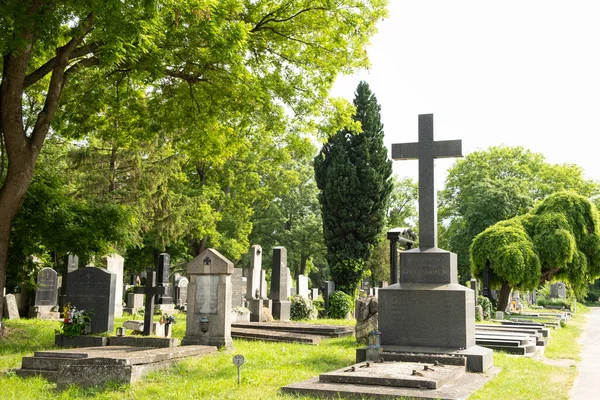 June 2023 Austria Vienna Graves Statues Crypts Central Cemetery — Stock Photo, Image