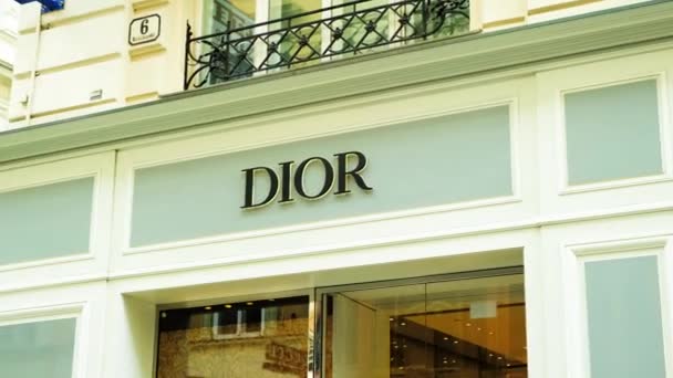 Julho 2023 Áustria Viena Loja Dior Logótipo Fachada Edifício — Vídeo de Stock