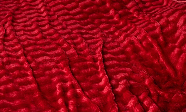 暖かい柔らかい赤毛布 長いバナーの背景のテクスチャ — ストック写真