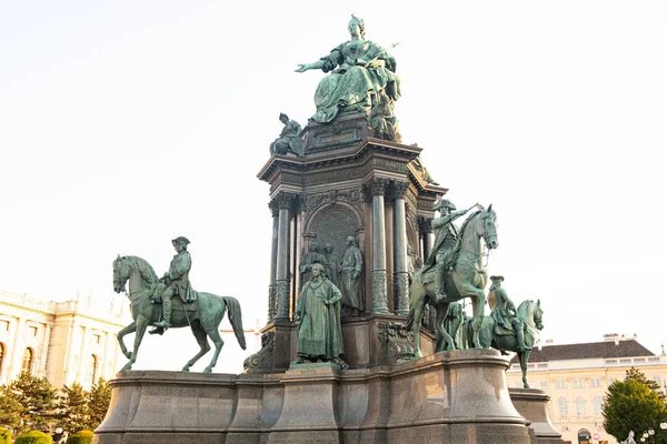 Памятник Марии Терезии Вене Конные Статуи Военных Лидеров — стоковое фото