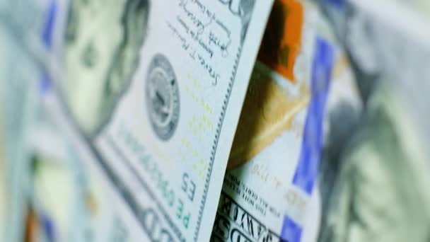 100 Dolarlık Banknotlar Hareket Halinde Abd Para Birimi — Stok video