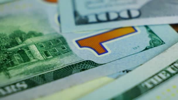Banconote 100 Dollari Movimento Valuta Statunitense — Video Stock