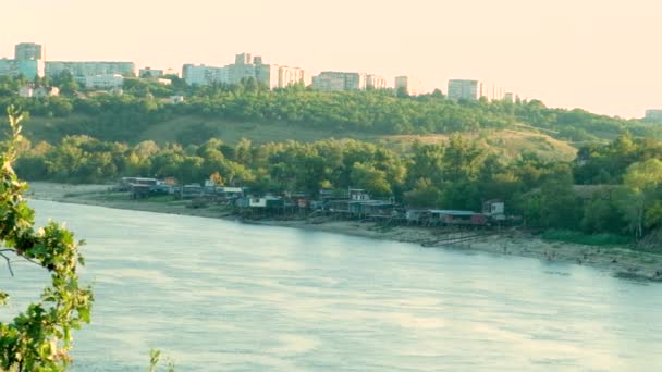 View Dnieper River Ukraine Beautiful Nature — Stock Video