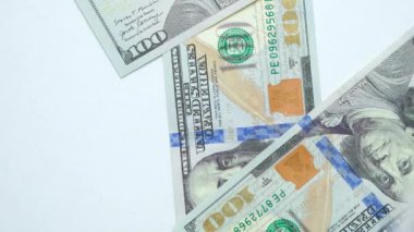 Yüz dolarlık banknotlar tepeden tırnağa, tepeden tırnağa. ABD Kağıt Para Birimi