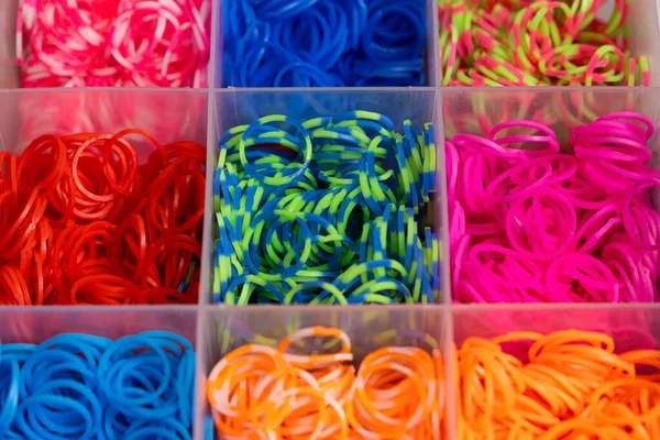 Conjunto Bandas Elásticas Multicolores Para Tejer Pulseras Para Niños —  Fotos de Stock