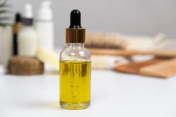 Natural oil for hair and skin care. Organic eco hair products