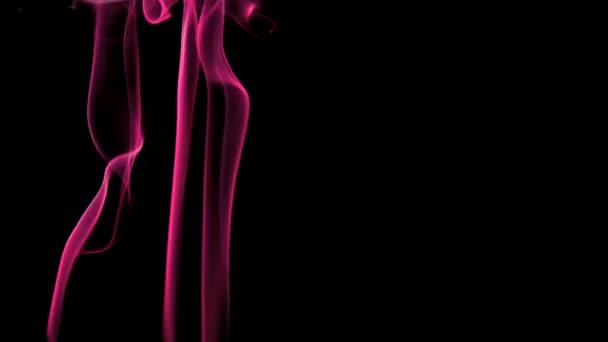 Pink Smoke Black Background Abstract Background Incense Patterns Waves — Stock Video