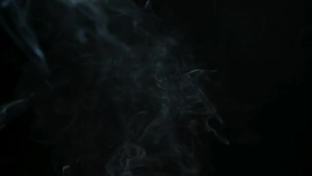 Dym Czarnym Tle Abstrakcyjne Tło Kadzidła Wzorów Fal — Wideo stockowe